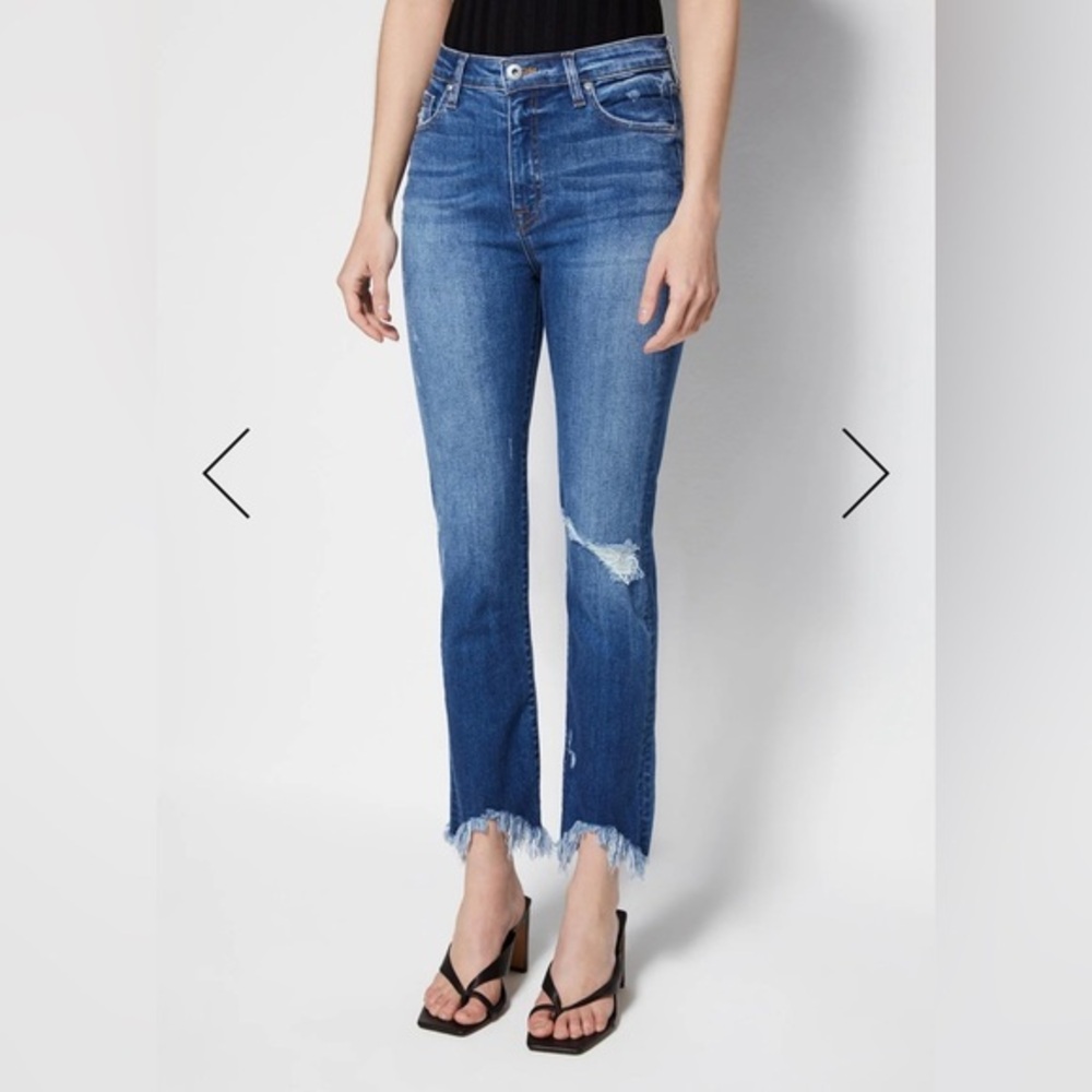 Jonathan Simkhai River Blue Distressed Denim Straight Leg Jeans size 24